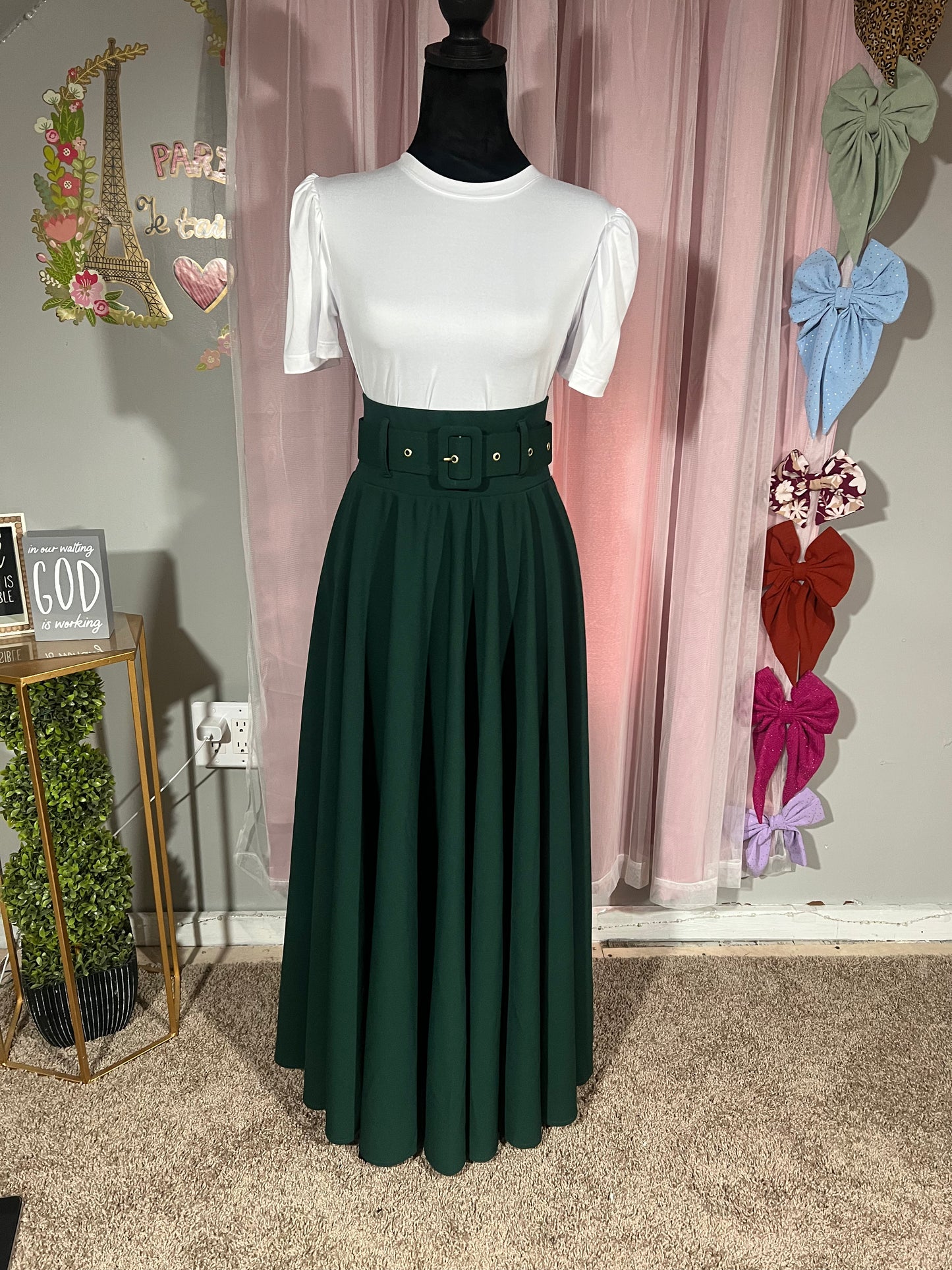 Sophia Dark Green Skirt