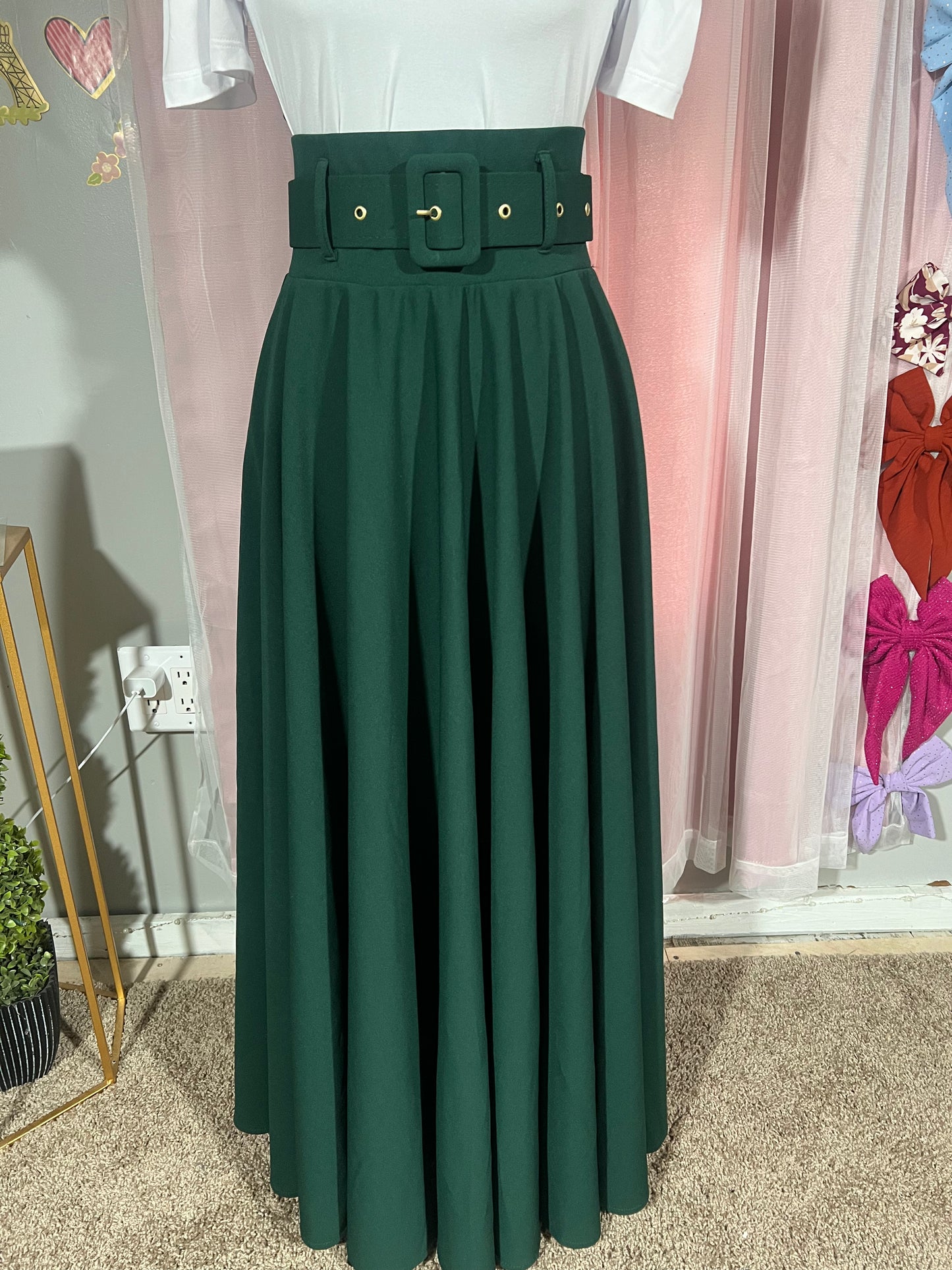 Sophia Dark Green Skirt
