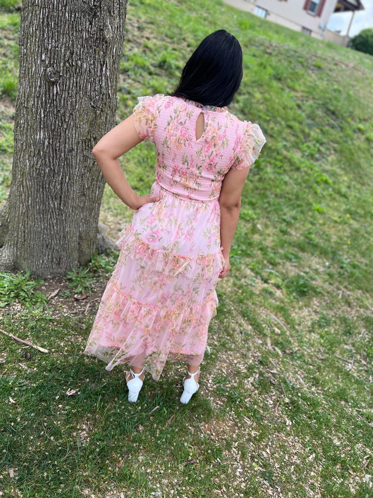 Lily Flower Midi Dress