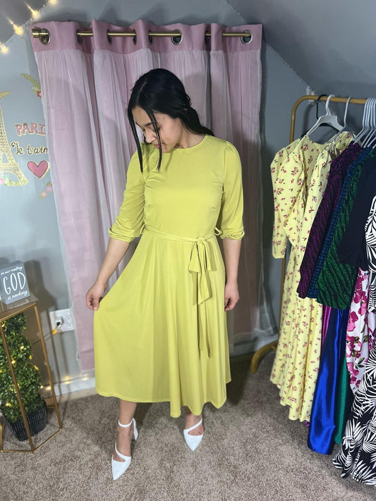 Kelly Mustard Green Dress