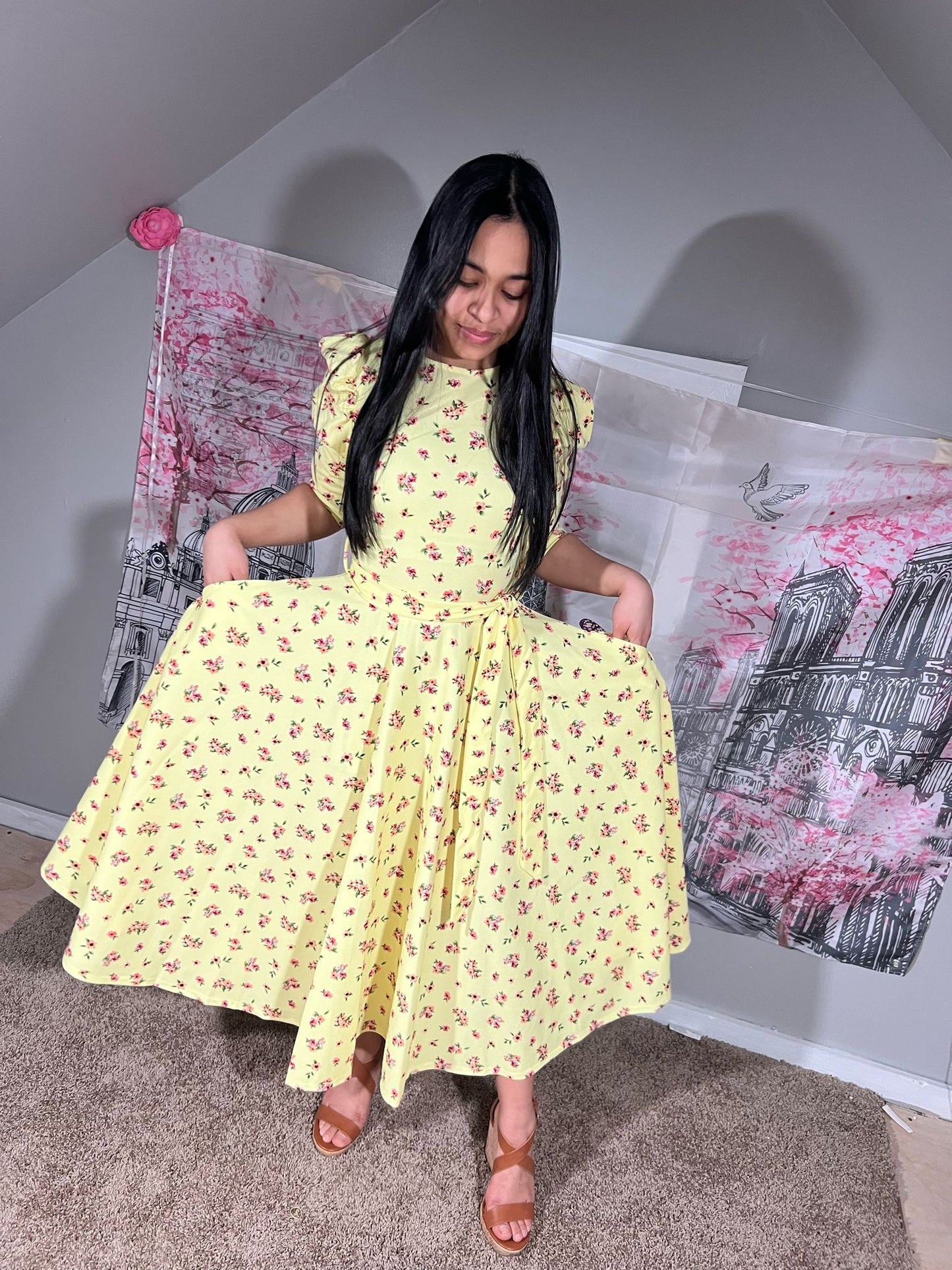 Floral Yellow Dress