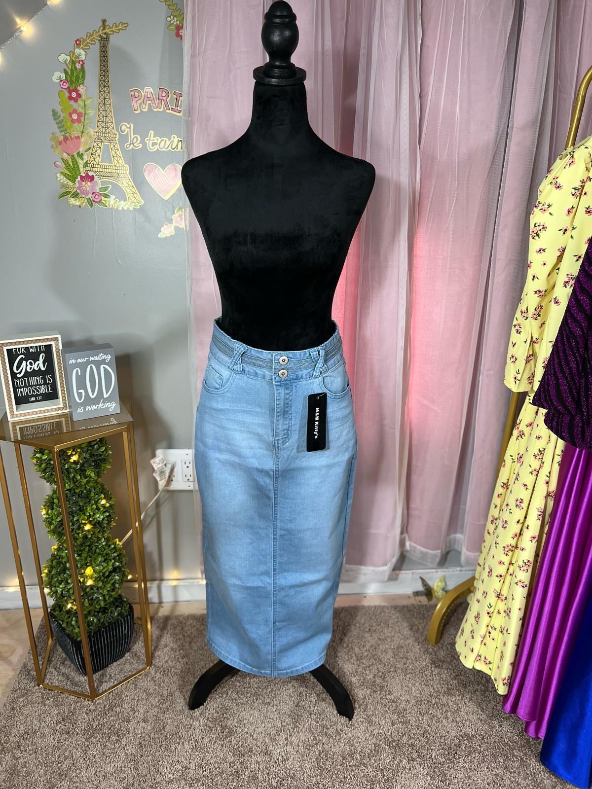 Daisy Denim Long Skirt