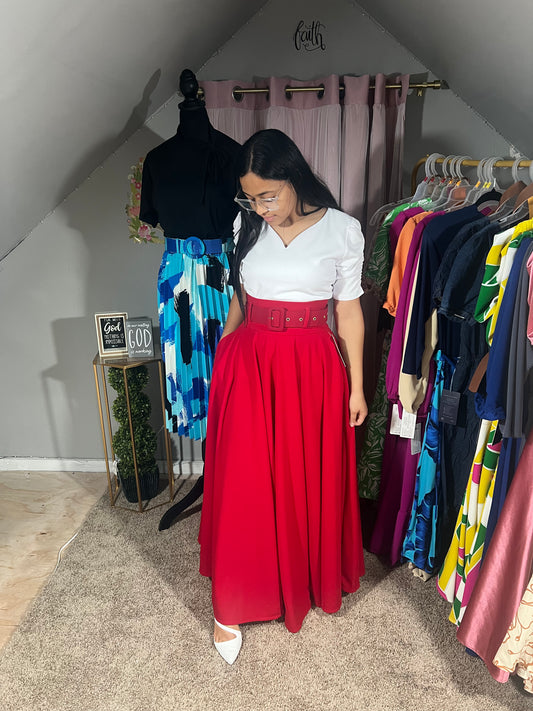 Sophia Skirt Red