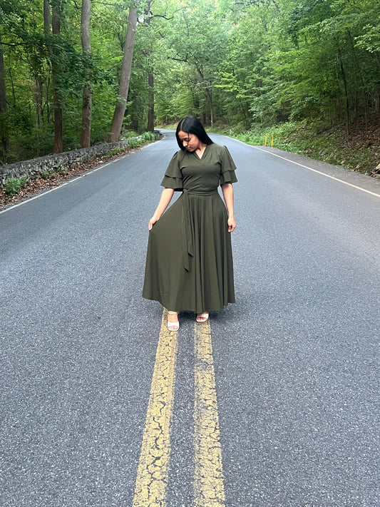 Rubi Maxi Dress Military Green