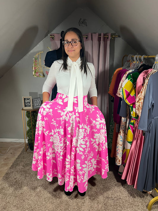 Angie Floral Pink Skirt
