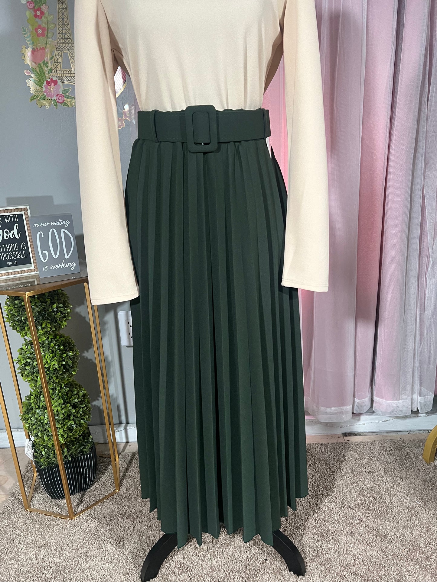 Andrea Long Skirt Military Green