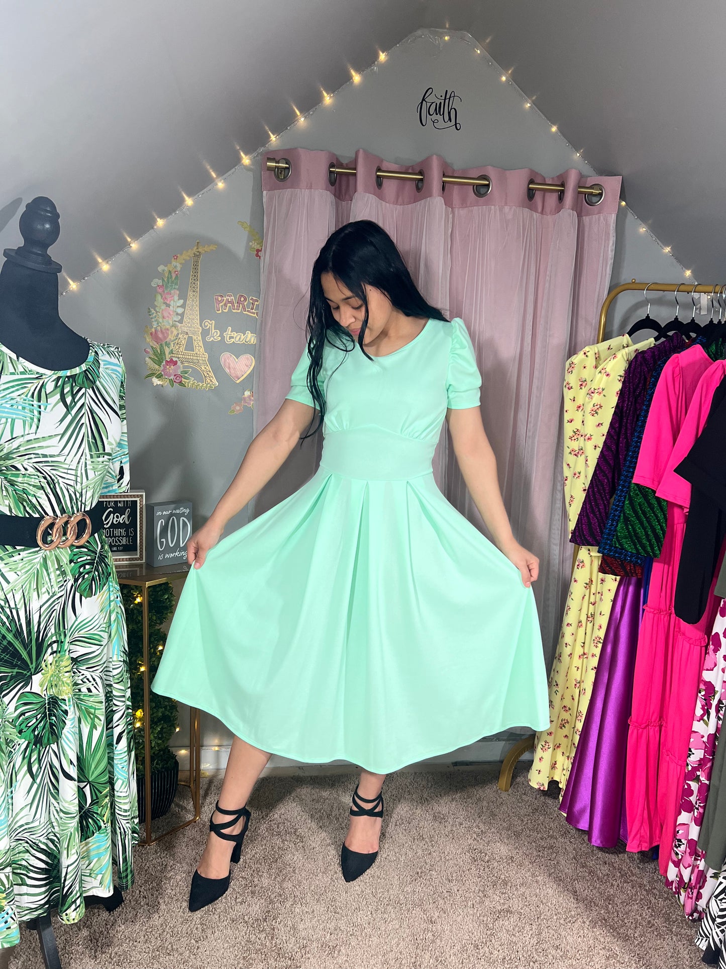 Green Mint Midi Dress