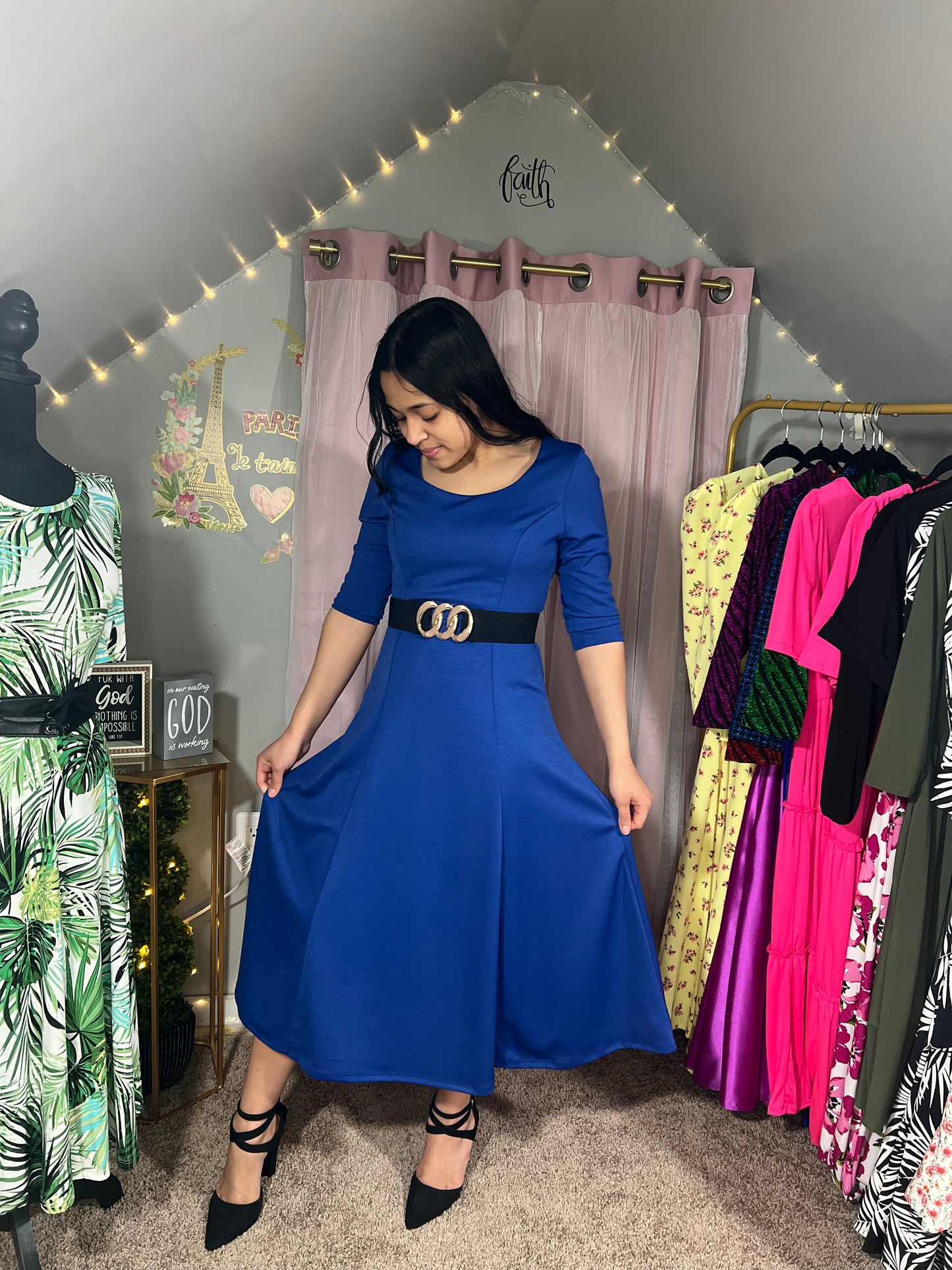 Royal Blue Midi Dress