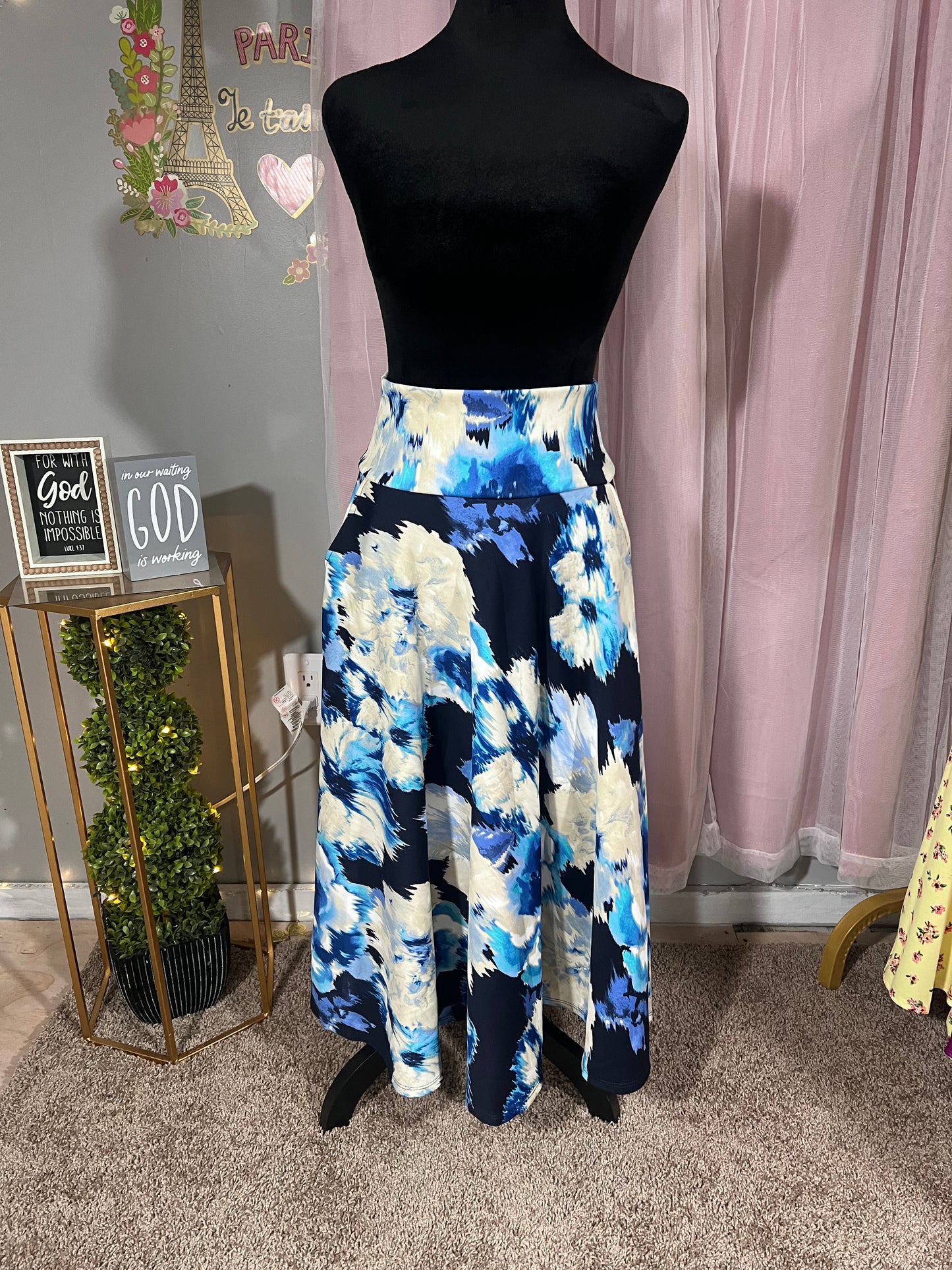 Angie Royal Blue Midi Skirt