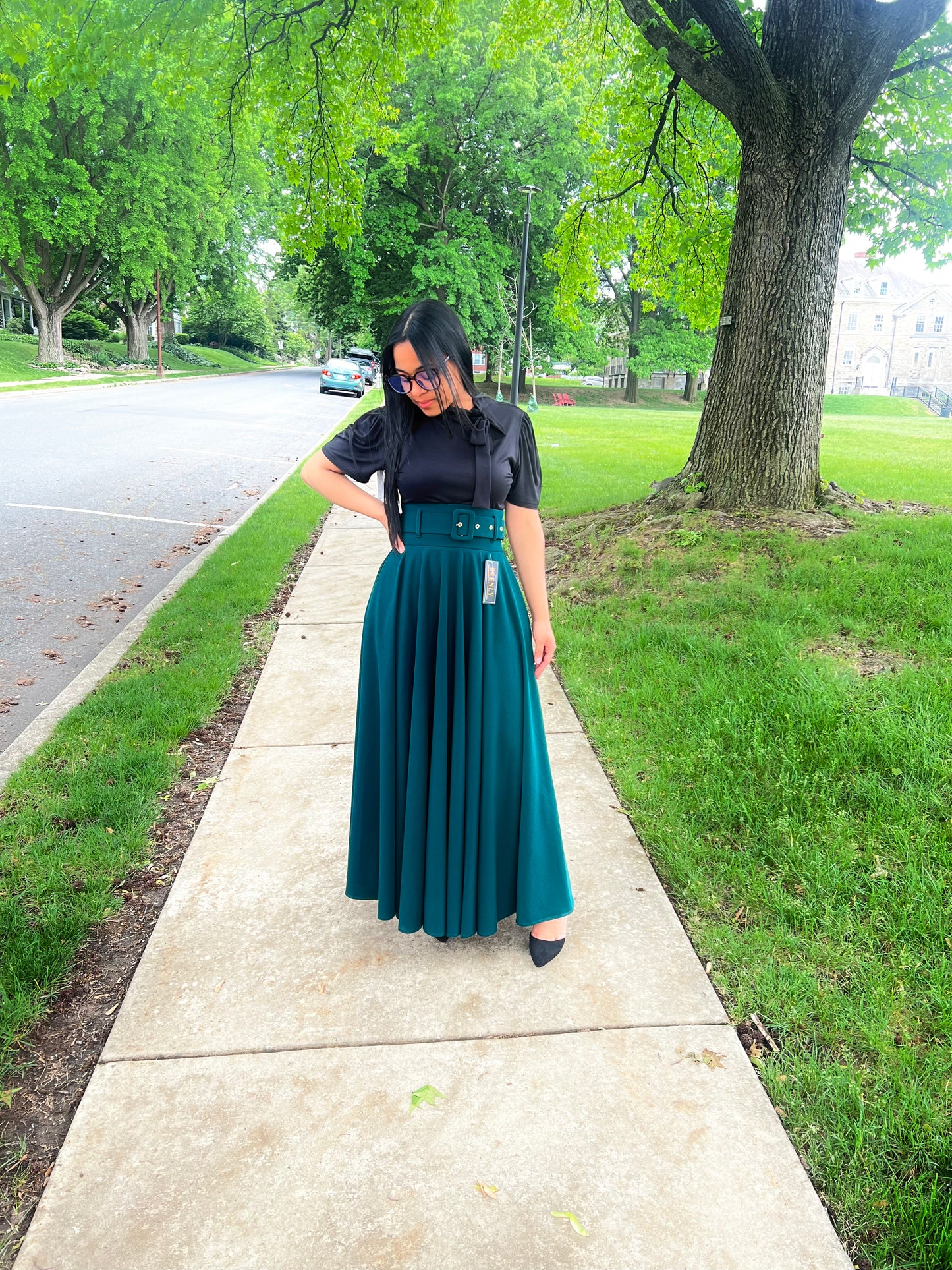 Sophia Dark Green Skirt