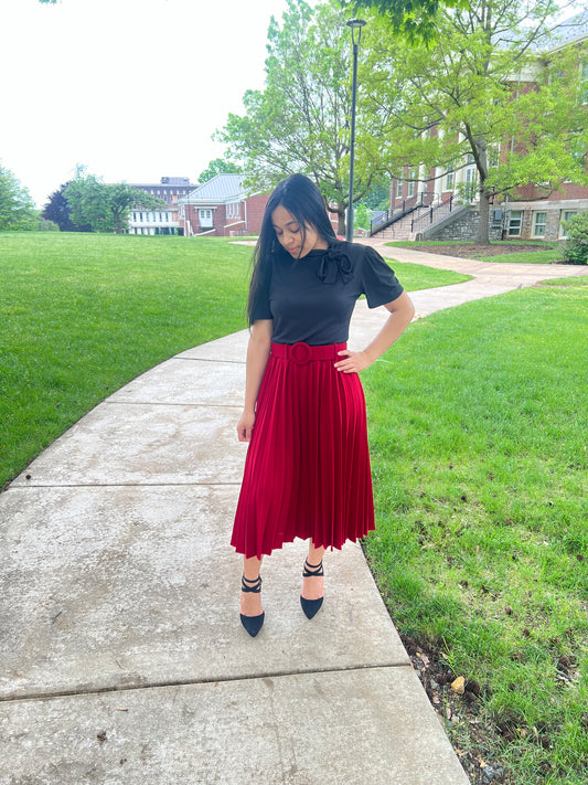 Andrea Midi Red Skirt