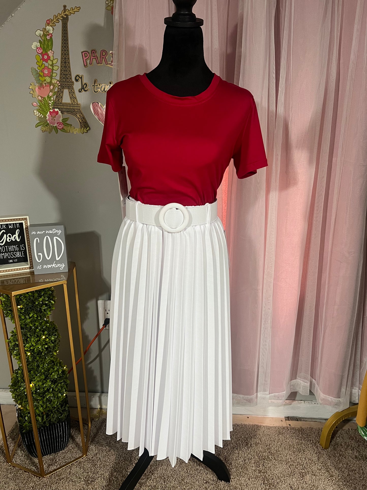 Andrea Midi White Skirt