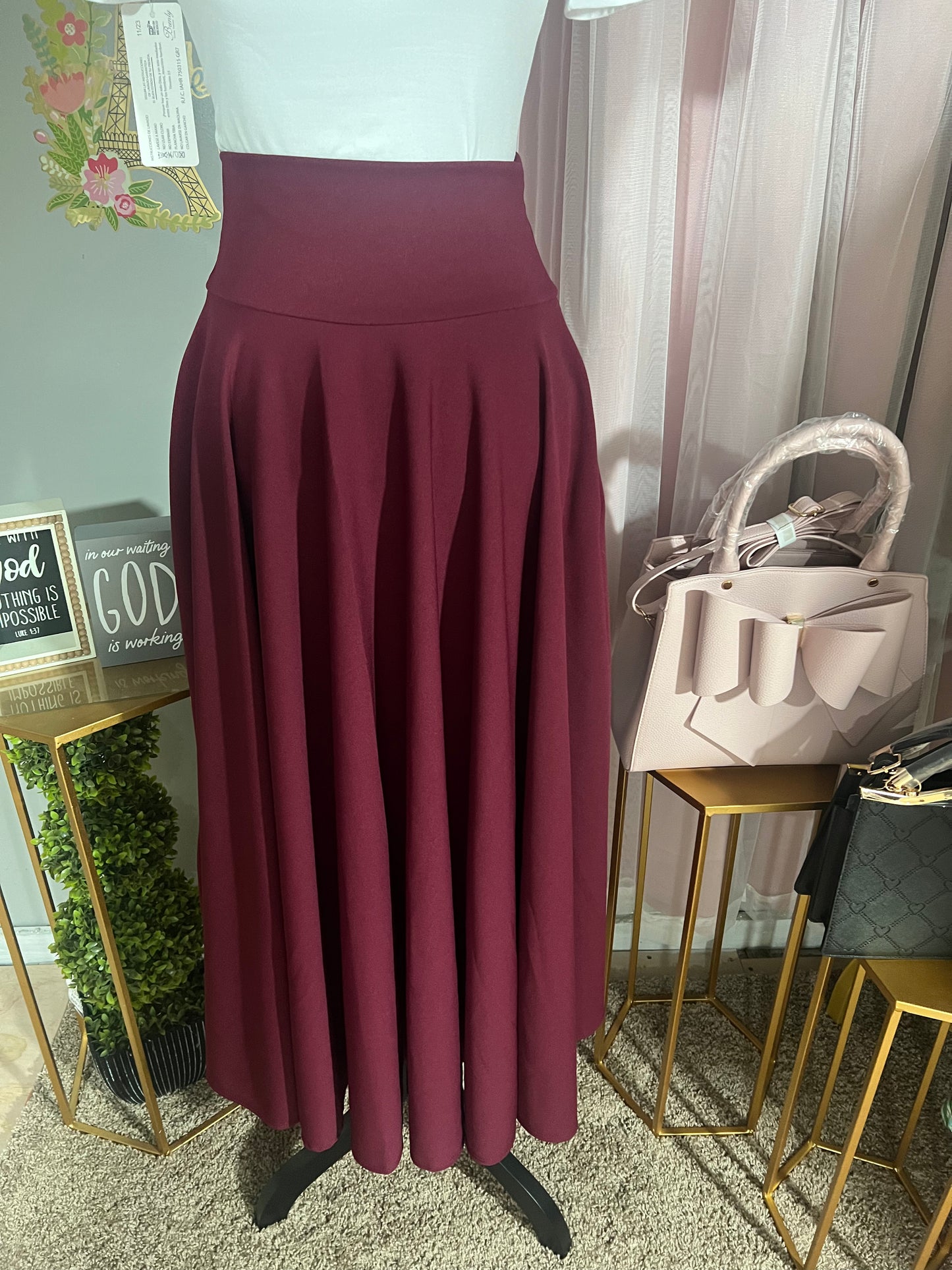 Angie Wine Skirt