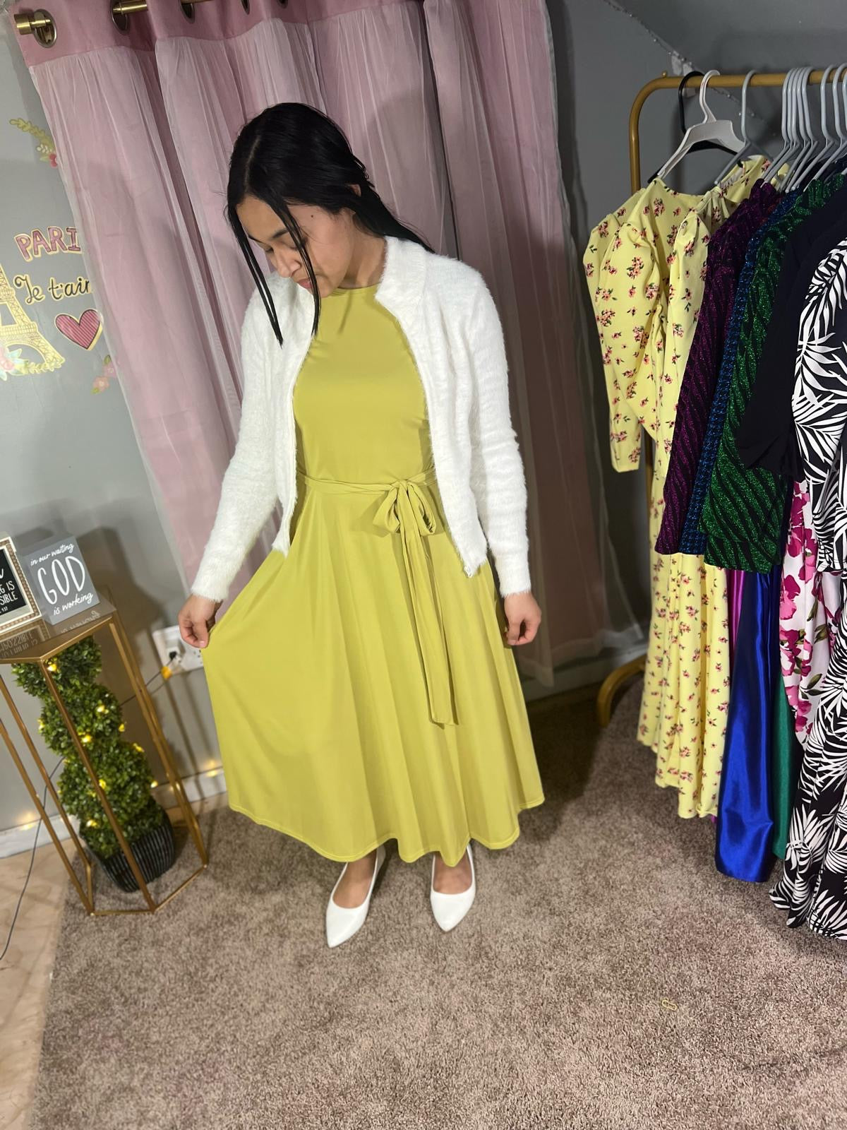 Kelly Mustard Green Dress