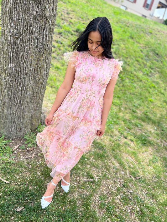 Lily Flower Midi Dress