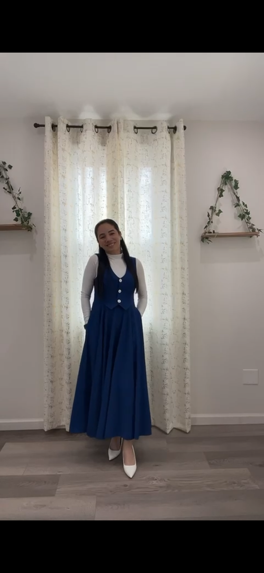 Wale Royal Blue  Dress